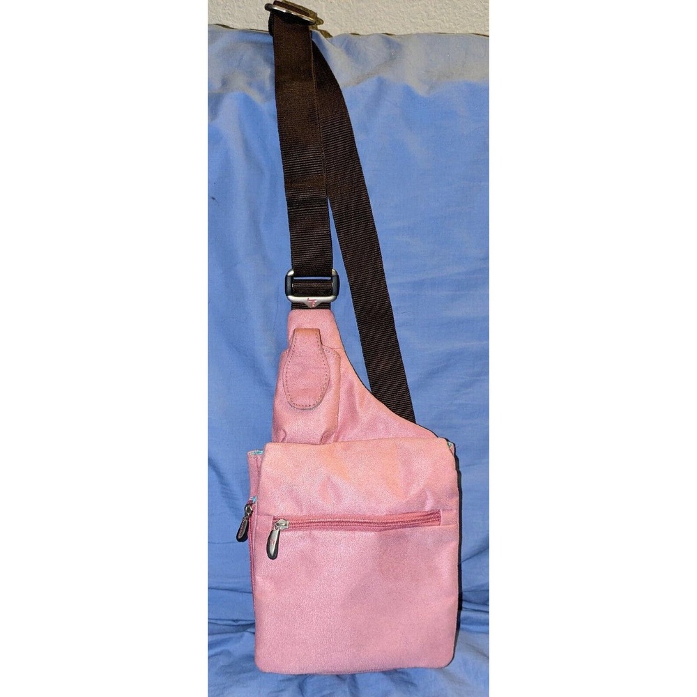 Travelon AntiTheft Shoulder Bag Crossbody Convertible Travel Pink MicroSuede